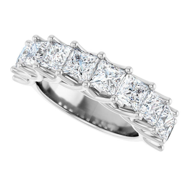 10K Gold Square Lab-Grown Diamond Woven-Design Anniversary Band – 1 3/8–4 CTW - White Gold - view 5