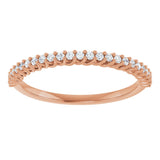 10K Gold Round Natural Diamond Woven-Design Anniversary Band – 1/8–1/3 CTW - Rose Gold - view 3
