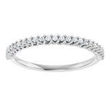10K Gold Round Natural Diamond Woven-Design Anniversary Band – 1/8–1/3 CTW - White Gold - view 3