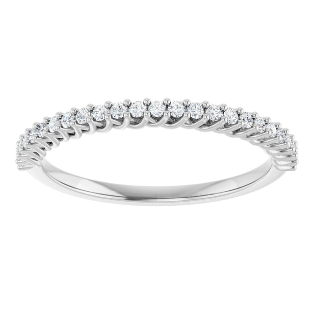 10K Gold Round Natural Diamond Woven-Design Anniversary Band – 1/8–1/3 CTW - White Gold - view 3