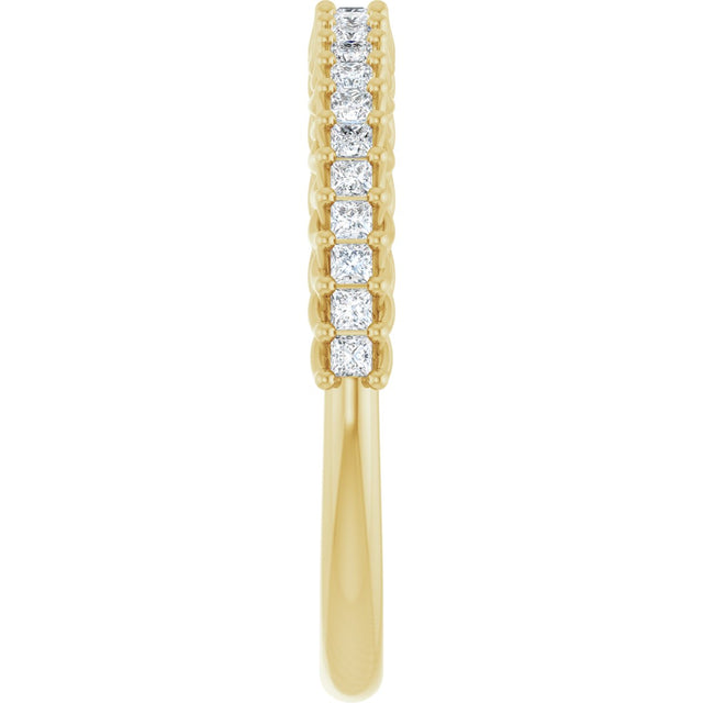 10K Gold Square Lab-Grown Diamond Woven-Design Anniversary Band – 1/3–1 1/4 CTW - Yellow Gold - view 4