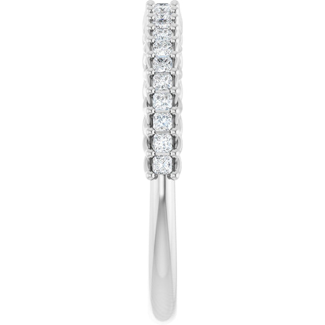10K Gold Square Natural Diamond Woven-Design Anniversary Band – 1/3–1 1/3 CTW - White Gold - view 4