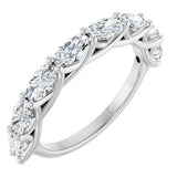 Platinum Oval Lab-Grown Diamond Woven-Design Anniversary Band – 5x3 mm Stones