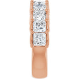 10K Gold Square Lab-Grown Diamond Woven-Design Anniversary Band – 1 3/8–4 CTW - Rose Gold - view 4