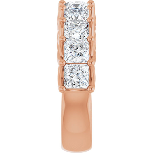 10K Gold Square Natural Diamond Woven-Design Anniversary Band – 1 3/4–3 9/10 CTW - Rose Gold - view 4