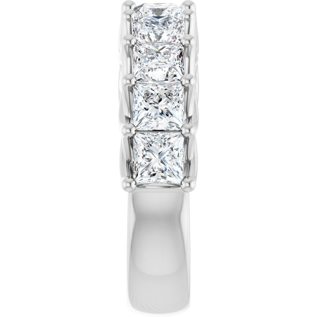 10K Gold Square Lab-Grown Diamond Woven-Design Anniversary Band – 1 3/8–4 CTW - White Gold - view 4