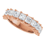 10K Gold Square Lab-Grown Diamond Woven-Design Anniversary Band – 1 3/8–4 CTW - Rose Gold - view 5