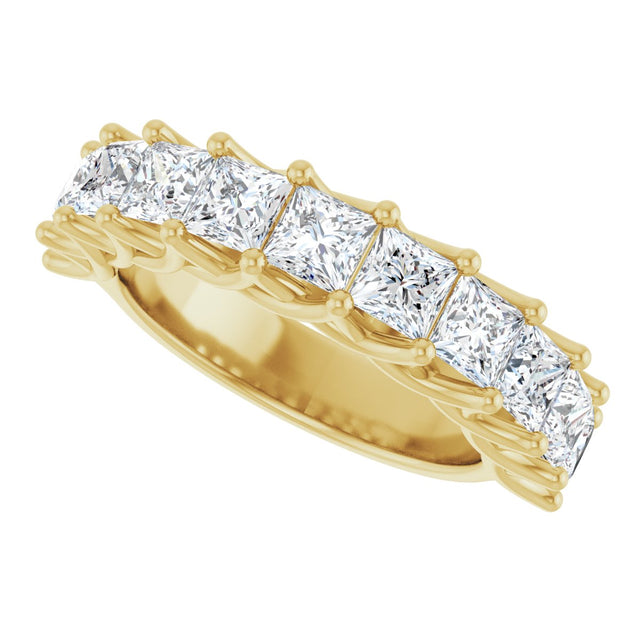 10K Gold Square Lab-Grown Diamond Woven-Design Anniversary Band – 1 3/8–4 CTW - Yellow Gold - view 5