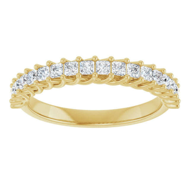 10K Gold Square Natural Diamond Woven-Design Anniversary Band – 1/3–1 1/3 CTW - Yellow Gold - view 3
