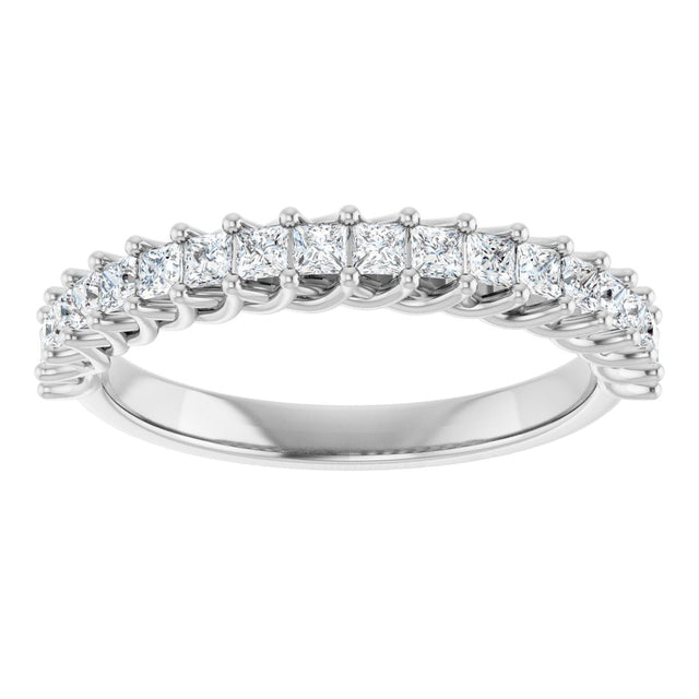 10K Gold Square Lab-Grown Diamond Woven-Design Anniversary Band – 1/3–1 1/4 CTW - White Gold - view 3