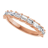 10K Gold Straight Baguette Natural Diamond Woven-Design Anniversary Band – 1/3–7/8 CTW - Rose Gold - view 5