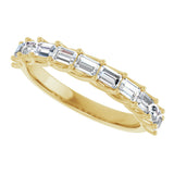 10K Gold Straight Baguette Natural Diamond Woven-Design Anniversary Band – 1/3–7/8 CTW - Yellow Gold - view 5