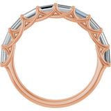 10K Gold Straight Baguette Natural Diamond Woven-Design Anniversary Band – 1/3–7/8 CTW - Rose Gold - view 2