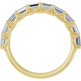 10K Gold Straight Baguette Lab-Grown Diamond Woven-Design Anniversary Band – 9/10 CTW - Yellow Gold - view 2