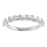10K Gold Straight Baguette Lab-Grown Diamond Woven-Design Anniversary Band – 1/3–5/8 CTW - White Gold - view 3