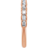 10K Gold Straight Baguette Natural Diamond Woven-Design Anniversary Band – 1/3–7/8 CTW - Rose Gold - view 4