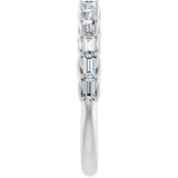 Platinum Straight Baguette Natural Diamond Woven-Design Anniversary Band – 3/8–3/4 CTW - view 4