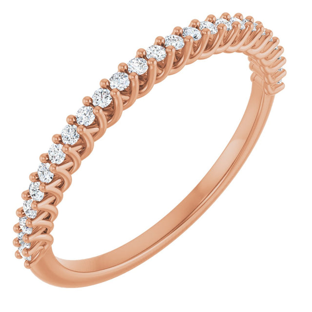 10K Gold Round Lab-Grown Diamond Woven-Design Anniversary Band – 1/8–1/3 CTW - Rose Gold