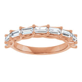 10K Gold Straight Baguette Lab-Grown Diamond Woven-Design Anniversary Band – 9/10 CTW - Rose Gold - view 3