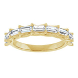 10K Gold Straight Baguette Lab-Grown Diamond Woven-Design Anniversary Band – 9/10 CTW - Yellow Gold - view 3