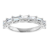 10K Gold Straight Baguette Lab-Grown Diamond Woven-Design Anniversary Band – 9/10 CTW - White Gold - view 3
