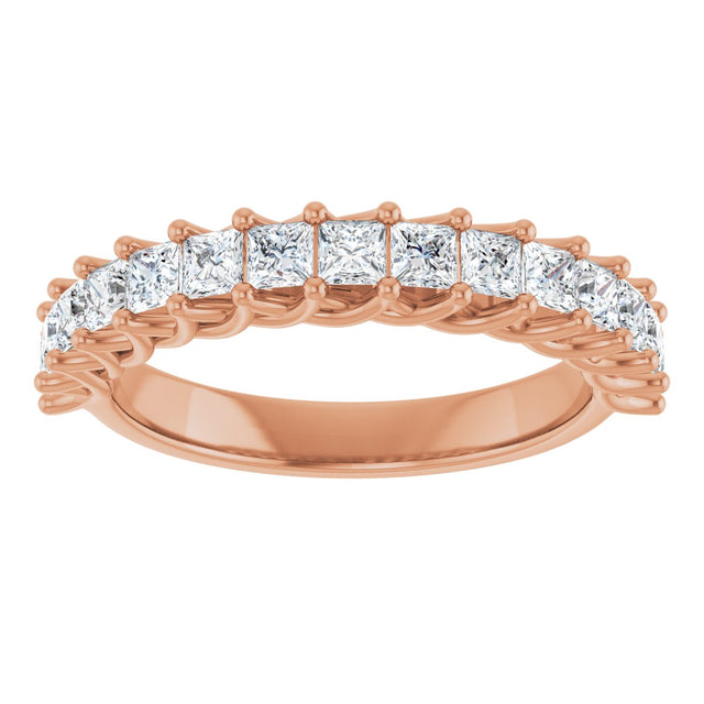 10K Gold Square Lab-Grown Diamond Woven-Design Anniversary Band – 1/3–1 1/4 CTW - Rose Gold - view 3