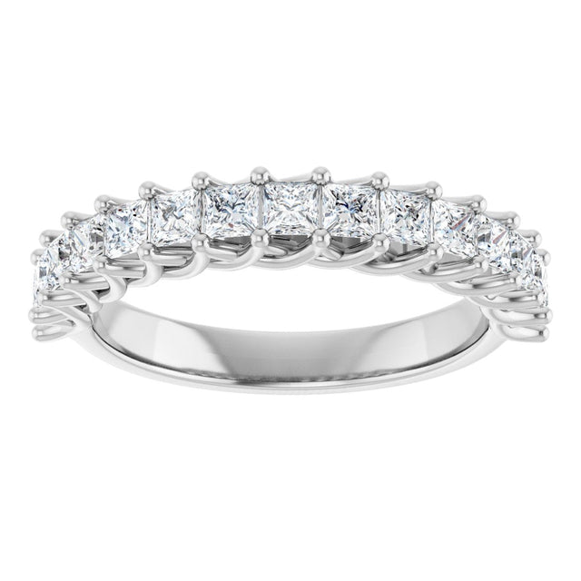 10K Gold Square Natural Diamond Woven-Design Anniversary Band – 1/3–1 1/3 CTW - White Gold - view 3