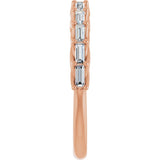 10K Gold Straight Baguette Lab-Grown Diamond Woven-Design Anniversary Band – 1/3–5/8 CTW - Rose Gold - view 4