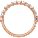 10K Gold Straight Baguette Natural Diamond Woven-Design Anniversary Band – 1/3–7/8 CTW - Rose Gold - view 2