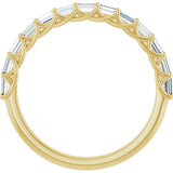10K Gold Straight Baguette Natural Diamond Woven-Design Anniversary Band – 1/3–7/8 CTW - Yellow Gold - view 2