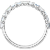 10K Gold Straight Baguette Natural Diamond Woven-Design Anniversary Band – 1/3–7/8 CTW - White Gold - view 2