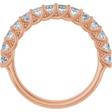 10K Gold Square Natural Diamond Woven-Design Anniversary Band – 1/3–1 1/3 CTW - Rose Gold - view 2