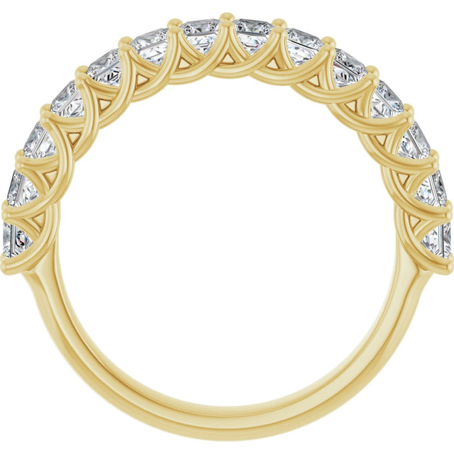 10K Gold Square Lab-Grown Diamond Woven-Design Anniversary Band – 1/3–1 1/4 CTW - Yellow Gold - view 2