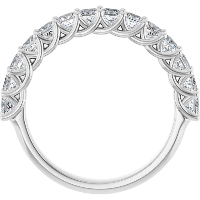 10K Gold Square Natural Diamond Woven-Design Anniversary Band – 1/3–1 1/3 CTW - White Gold - view 2