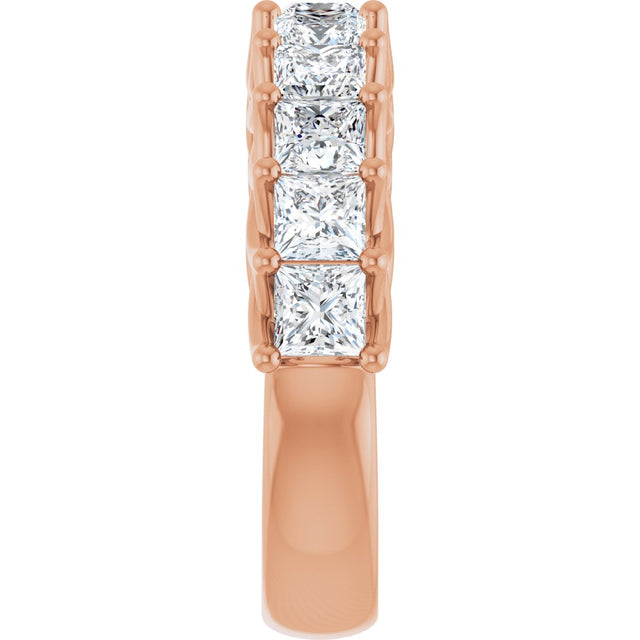 10K Gold Square Lab-Grown Diamond Woven-Design Anniversary Band – 1 3/8–4 CTW - Rose Gold - view 4