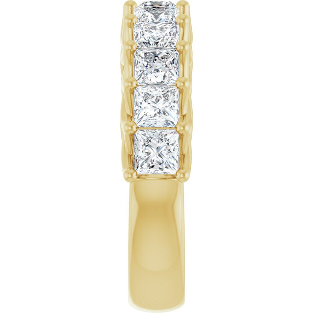 10K Gold Square Lab-Grown Diamond Woven-Design Anniversary Band – 1 3/8–4 CTW - Yellow Gold - view 4