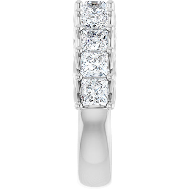 10K Gold Square Lab-Grown Diamond Woven-Design Anniversary Band – 1 3/8–4 CTW - White Gold - view 4