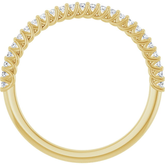10K Gold Round Lab-Grown Diamond Woven-Design Anniversary Band – 1/8–1/3 CTW - Yellow Gold - view 2