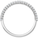 10K Gold Round Natural Diamond Woven-Design Anniversary Band – 1/8–1/3 CTW - White Gold - view 2