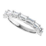 10K Gold Straight Baguette Lab-Grown Diamond Woven-Design Anniversary Band – 9/10 CTW - White Gold - view 5