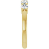 14K Gold Round Lab-Grown Diamond Shared-Prong Five-Stone Anniversary Band – 3.4 mm Stones - Yellow Gold - view 4