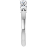 Platinum Round Lab-Grown Diamond Shared-Prong Five-Stone Anniversary Band – 3.4 mm Stones - view 4