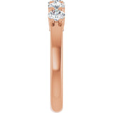14K Gold Round Lab-Grown Diamond Shared-Prong Five-Stone Anniversary Band – 3.4 mm Stones - Rose Gold - view 4