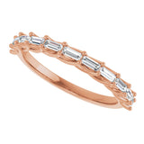10K Gold Straight Baguette Lab-Grown Diamond Woven-Design Anniversary Band – 1/3–5/8 CTW - Rose Gold - view 5