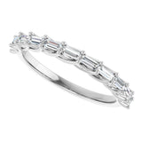 10K Gold Straight Baguette Natural Diamond Woven-Design Anniversary Band – 1/3–7/8 CTW - White Gold - view 5