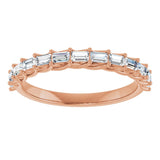 10K Gold Straight Baguette Natural Diamond Woven-Design Anniversary Band – 1/3–7/8 CTW - Rose Gold - view 3
