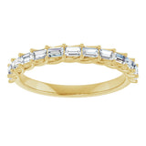 10K Gold Straight Baguette Natural Diamond Woven-Design Anniversary Band – 1/3–7/8 CTW - Yellow Gold - view 3