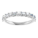 10K Gold Straight Baguette Natural Diamond Woven-Design Anniversary Band – 1/3–7/8 CTW - White Gold - view 3