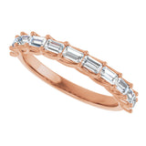 10K Gold Straight Baguette Natural Diamond Woven-Design Anniversary Band – 1/3–7/8 CTW - Rose Gold - view 5