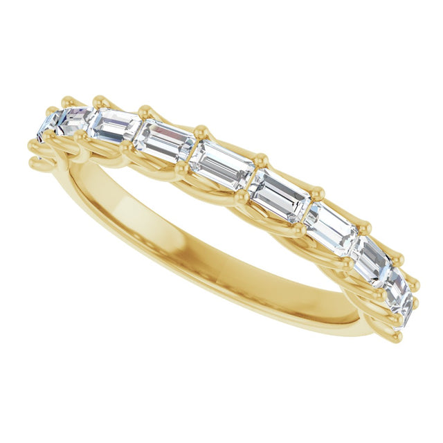 10K Gold Straight Baguette Lab-Grown Diamond Woven-Design Anniversary Band – 1/3–5/8 CTW - Yellow Gold - view 5